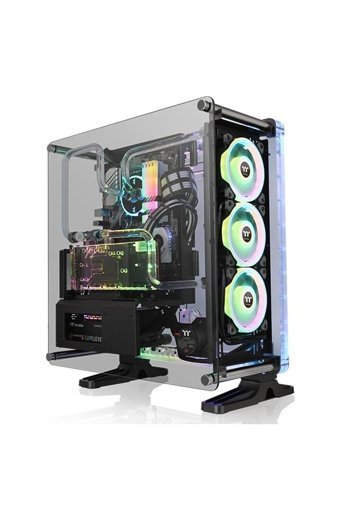 Thermaltake Distrocase 350P CA-1Q8-00M1WN-00 RGB Sıvı Soğutmalı 3 Fanlı Siyah Dikey Kullanım Full Tower Oyuncu Bilgisayar Kasası