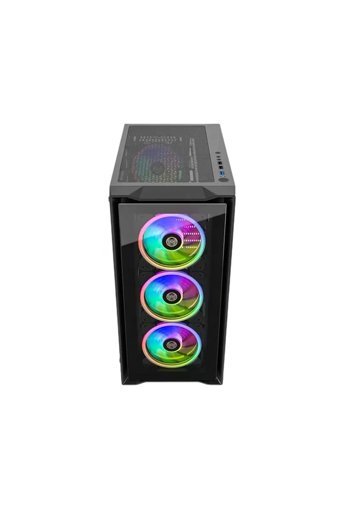 Archon AC-5020G RGB Mesh Sıvı Soğutmalı 5 Fanlı Siyah Dikey Kullanım Mid Tower Oyuncu Bilgisayar Kasası
