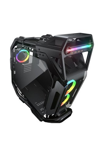 Cougar Cratus CGR-5LMSB RGB Mesh Sıvı Soğutmalı 9 Fanlı Siyah Dikey Kullanım ATX Oyuncu Bilgisayar Kasası
