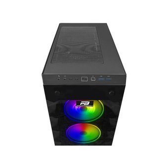 Power Boost X59RGB RGB Mesh Sıvı Soğutmalı 6 Fanlı Siyah Dikey Kullanım Mid Tower Oyuncu Bilgisayar Kasası