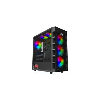 Power Boost X59RGB RGB Mesh Sıvı Soğutmalı 6 Fanlı Siyah Dikey Kullanım Mid Tower Oyuncu Bilgisayar Kasası