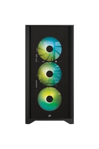 Corsair CC-9020133-EU Icue 4000x RGB Mesh Sıvı Soğutmalı 7 Fanlı Siyah Dikey Kullanım Mid Tower Oyuncu Bilgisayar Kasası