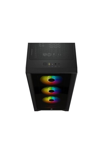 Corsair CC-9020133-EU Icue 4000x RGB Mesh Sıvı Soğutmalı 7 Fanlı Siyah Dikey Kullanım Mid Tower Oyuncu Bilgisayar Kasası