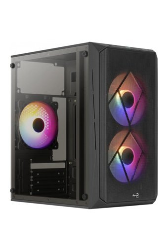 Aerocool CS-109G RGB Mesh 3 Fanlı Siyah Dikey Kullanım Micro ATX Oyuncu Bilgisayar Kasası
