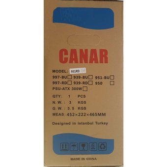 Canar 951 Black 3 Fanlı Siyah Dikey Kullanım Micro ATX Boş Bilgisayar Kasası