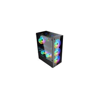 Gameforce GF-8307 RGB Sıvı Soğutmalı 6 Fanlı Siyah Dikey Kullanım Mid Tower Oyuncu Bilgisayar Kasası