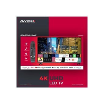 Awox 65A6500USWF 65 inç 4K Ultra HD 164 Ekran Çerçevesiz Flat Uydu Alıcılı Smart Led Webos Televizyon