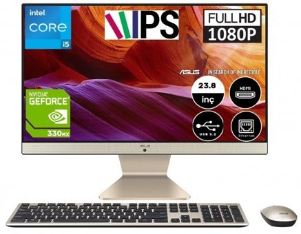 Asus Vivo V241EPK-BA038M01 Harici Ekran Kartlı Intel Core i5 1135G7 8 GB Ram DDR4 512 GB SSD 23.8 inç Full HD FreeDos All in One Bilgisayar