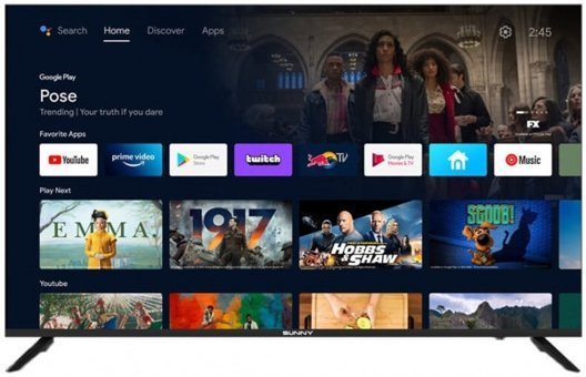 Sunny SN55FMN601 55 inç 4K Ultra HD 139 Ekran Çerçevesiz Flat Uydu Alıcılı Smart Led Android Televizyon