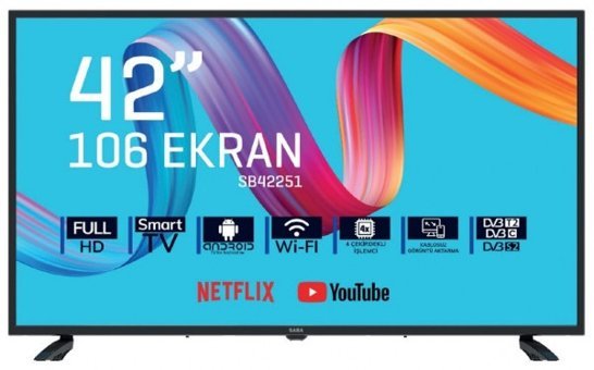 Saba SB42251 42 inç FULL HD 106 Ekran Flat Uydu Alıcılı Smart Led Android Televizyon