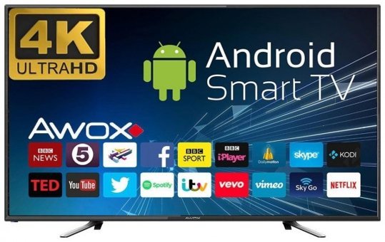 Awox B205500S 55 inç 4K Ultra HD 139 Ekran Çerçevesiz Flat Uydu Alıcılı Smart Led Android Televizyon