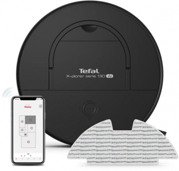Tefal RG907 Haritalı Moplu Çift Fırçalı Islak Kuru 2700 Pa Siyah Robot Süpürge ve Paspas
