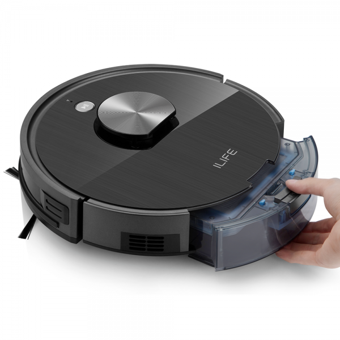 ILife A10S Robot Haritalı Moplu Çift Fırçalı Hepa Filtreli 2000 Pa Siyah Robot Süpürge ve Paspas