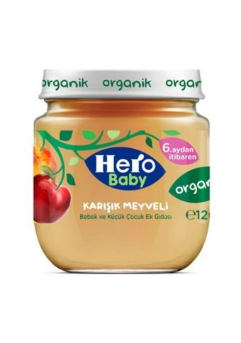 Hero Baby Laktozsuz Tahılsız Organik Meyveli Kavanoz Maması 120 gr