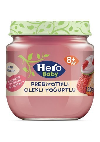 Hero Baby Çilekli Yoğurtlu Laktozsuz Meyveli Kavanoz Maması 120 gr