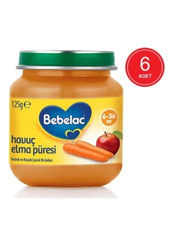 Bebelac Havuç Elma Laktozsuz Tahılsız Meyveli Kavanoz Maması 125 gr