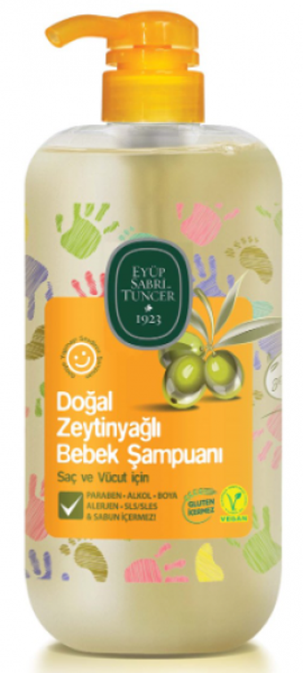 Eyüp Sabri Tuncer Göz Yakmayan Yenidoğan Zeytinyağlı Bebek Şampuanı 600 ml