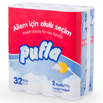 Pufla 2 Katlı 32'li Rulo Tuvalet Kağıdı