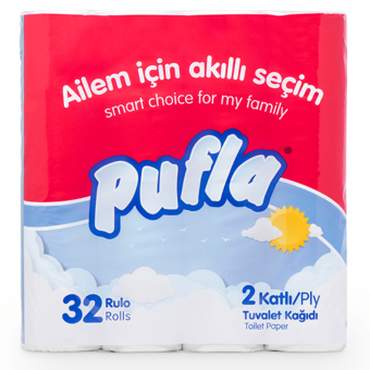 Pufla 2 Katlı 32'li Rulo Tuvalet Kağıdı