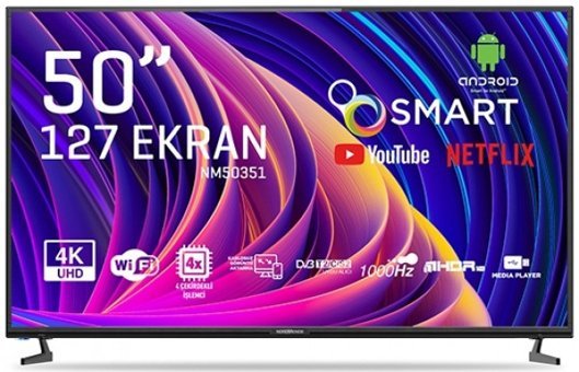 Nordmende NM50351 50 inç 4K Ultra HD 126 Ekran Çerçevesiz Flat Uydu Alıcılı Smart Led Android Televizyon